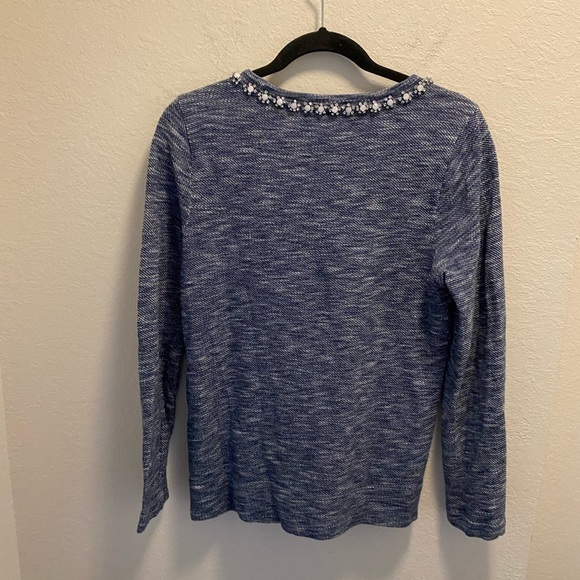 J. Crew Jewel Neck Navy Sweater - Picture 5 of 10